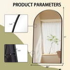 77"X38" Large Arch Mirror Full Length, Oversized Wall Mirrors with Aluminum Alloy Frame, Full Body Floor Mirror for Bedroom, Dressing Room, Black-4