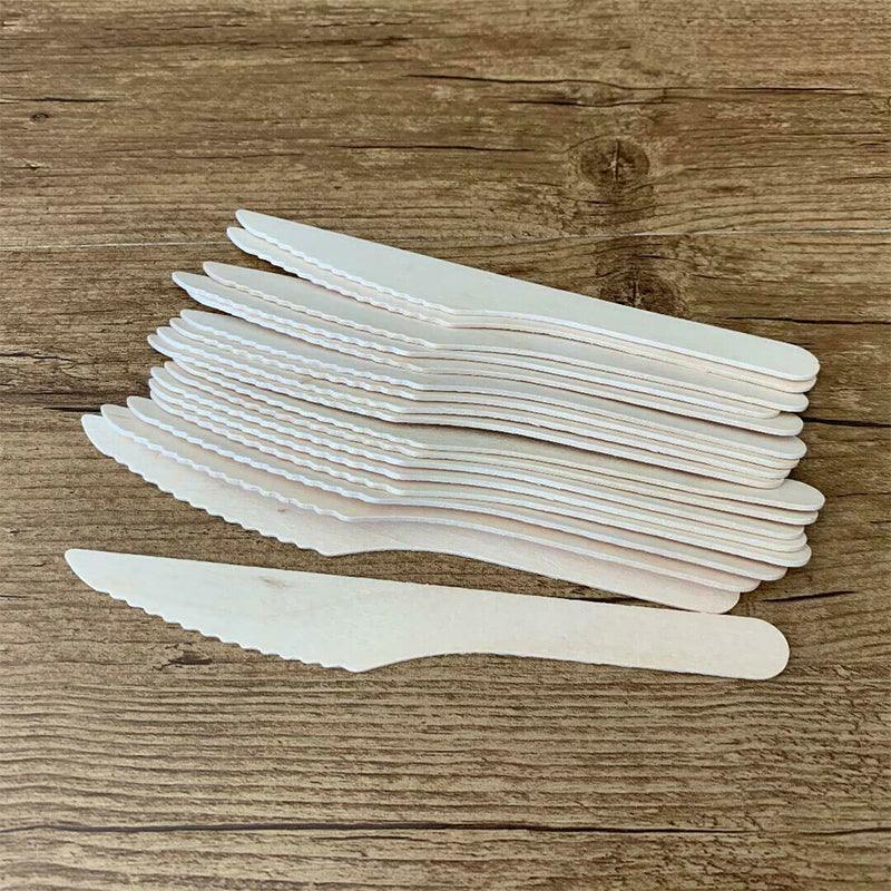 Wooden Cutlery Set Disposable Bamboo Wood Bulk Buy Forks Spoons Knives Party-2