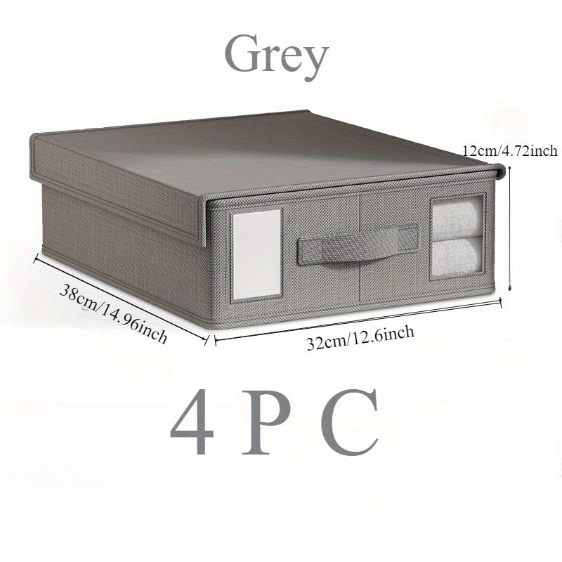 4pc Non-Woven Storage Organizer Set for Wardrobe & Travel-1