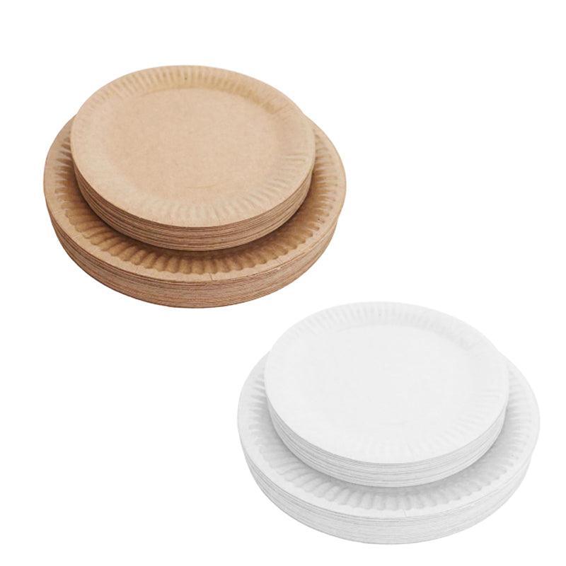 20CM Disposable Brown Paper Plates Dinner Dessert Party Plate Eco-Friendly Bulk-1