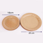 20CM Disposable Brown Paper Plates Dinner Dessert Party Plate Eco-Friendly Bulk-2