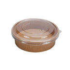 Take Away Kraft Paper Salad Bowl Food Grade Takeout Tableware Food Bowl With Lid-5