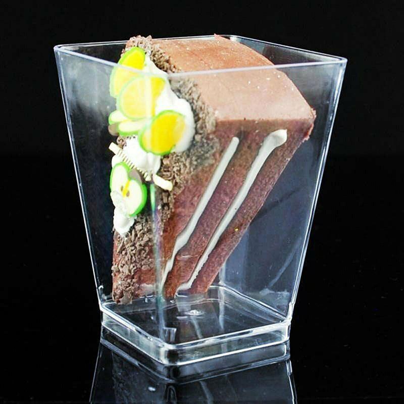 40-50 Pcs Mousse Cake Dessert Cups Clear Plastic Sample Drink Wine Jelly Tumbler-3