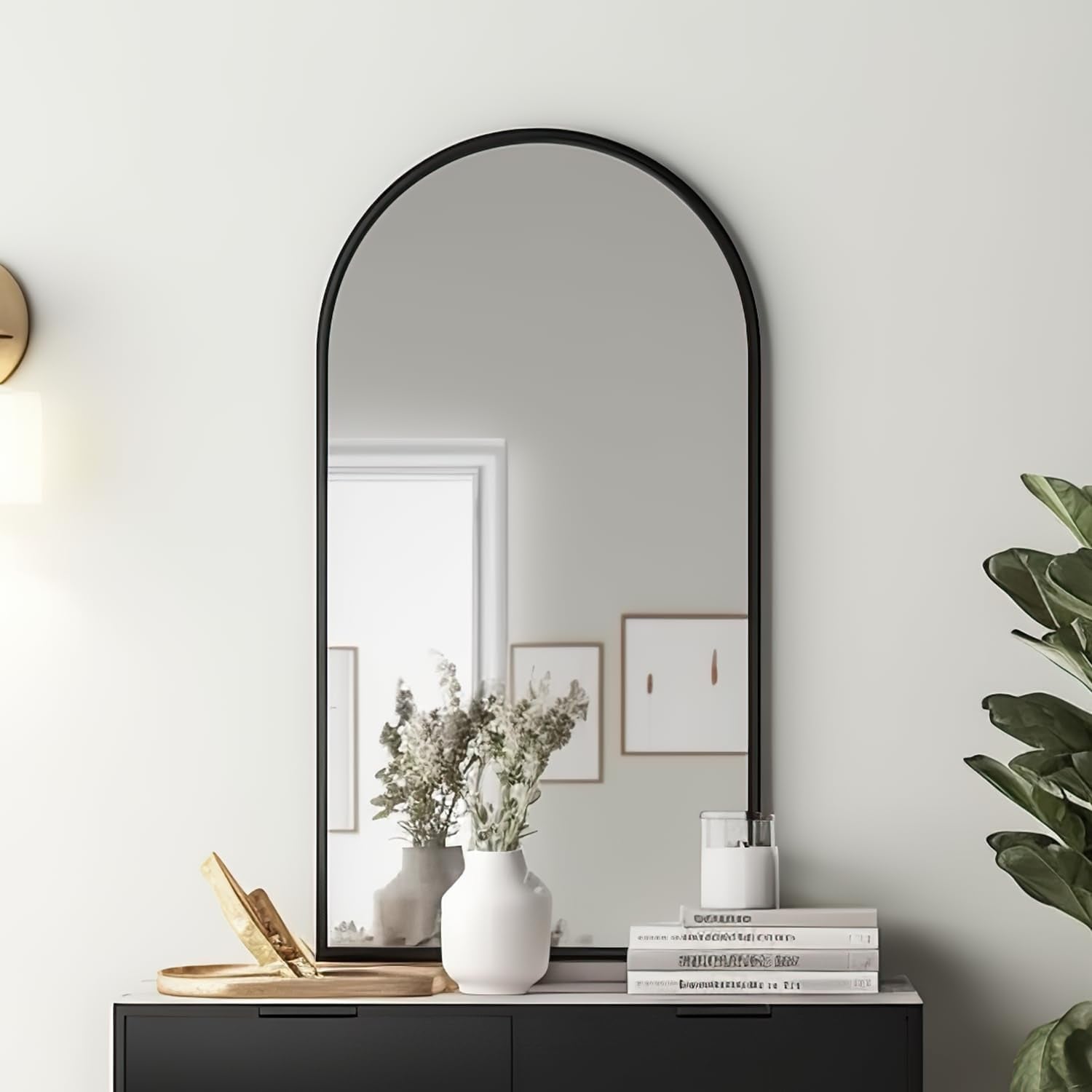 Black Arch Wall Mirror Modern Bathroom, Living Room-0