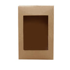10 Pack Kraft Paper Boxes with Window Disposable Cardboard Gift Catering Trays-5