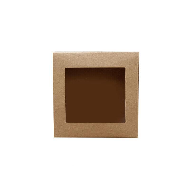 10 Pack Kraft Paper Boxes with Window Disposable Cardboard Gift Catering Trays-7