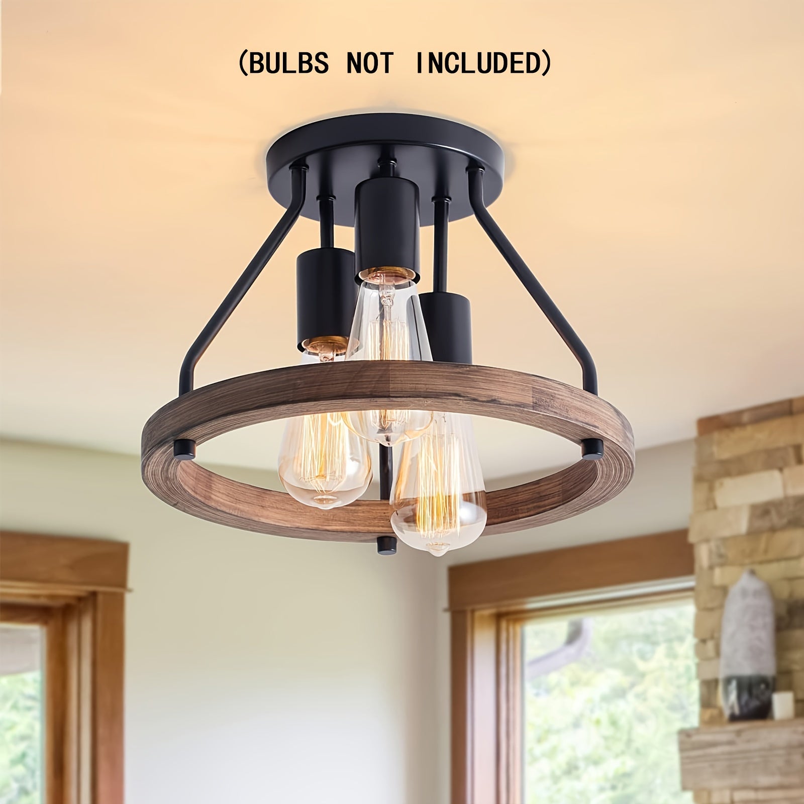 3-Light Semi Flush Mount Ceiling Light Fixture-1