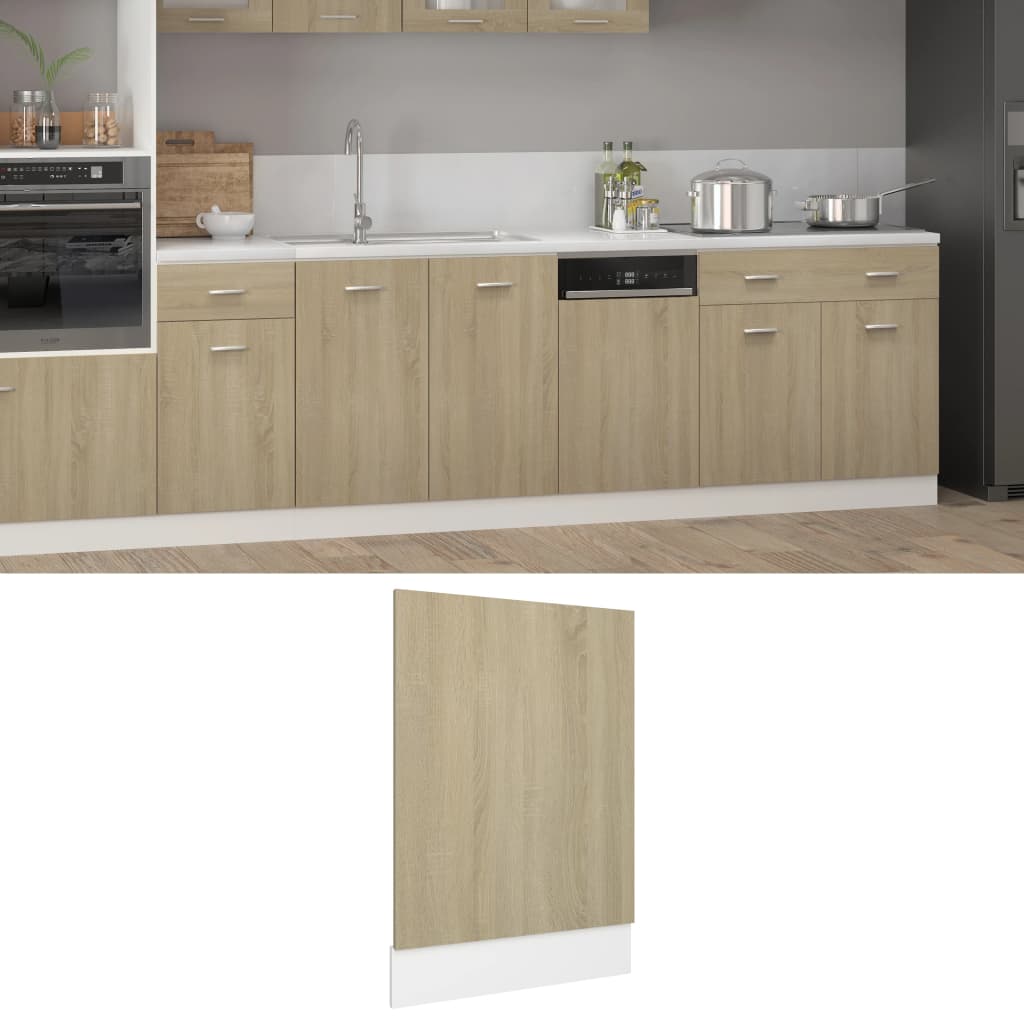 NNEVL Dishwasher Panel Sonoma Oak 45x3x67 cm Chipboard-0