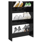 NNEVL Wall Shoe Cabinet High Gloss Black 60x18x90 cm Chipboard-2