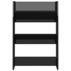 NNEVL Wall Shoe Cabinet High Gloss Black 60x18x90 cm Chipboard-3