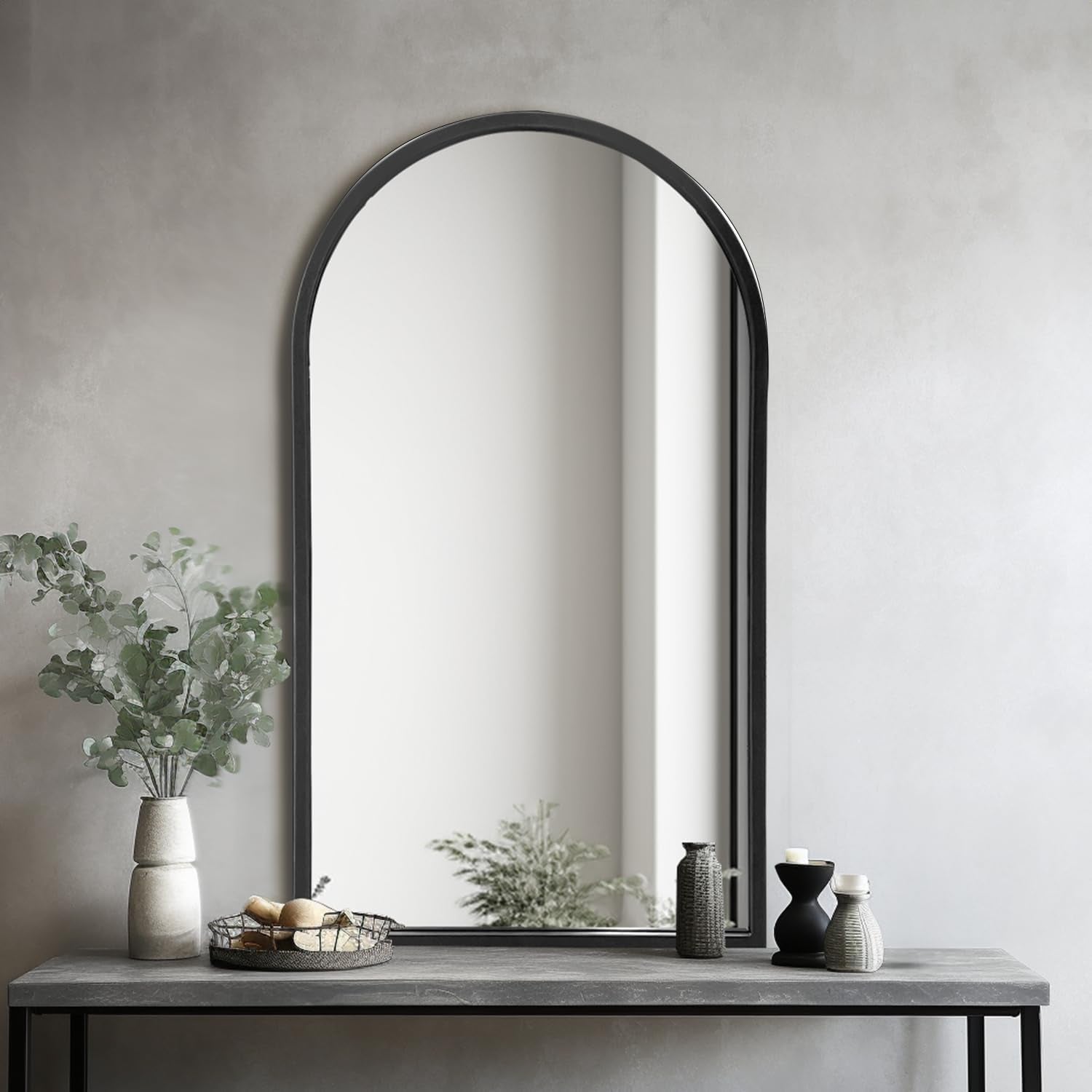 Black Arch Wall Mirror Modern Bathroom, Living Room-1