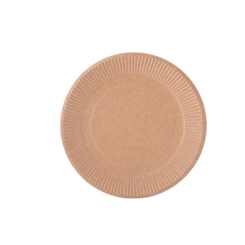 20CM Disposable Brown Paper Plates Dinner Dessert Party Plate Eco-Friendly Bulk-5