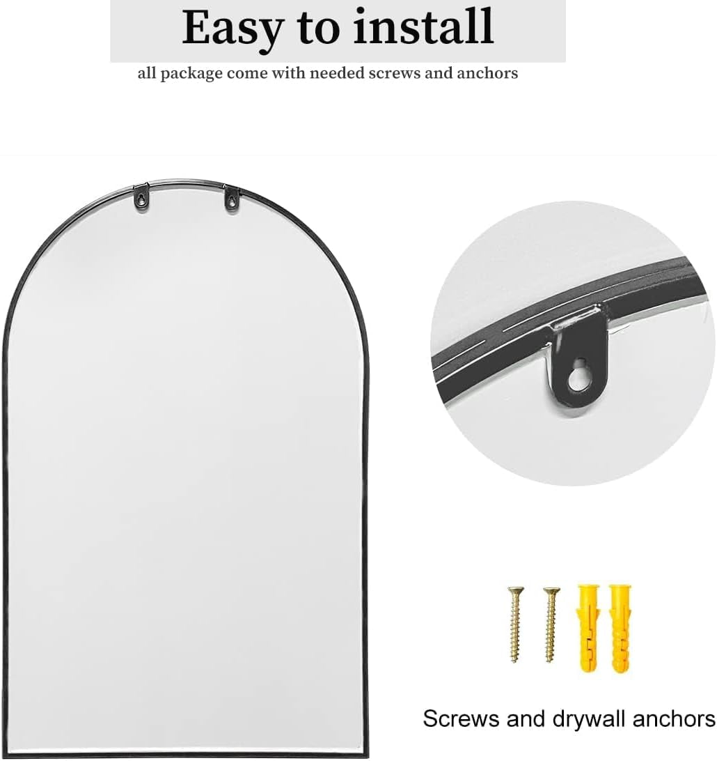Black Arch Wall Mirror Modern Bathroom, Living Room-4