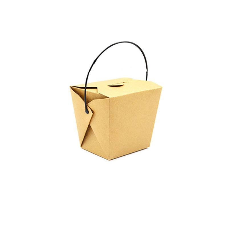 30PCS Kraft Paper Noodle Boxes with Handle Disposable Takeaway Food Containers-6