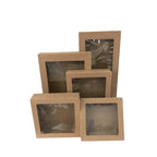 10 Pack Kraft Paper Boxes with Window Disposable Cardboard Gift Catering Trays-2